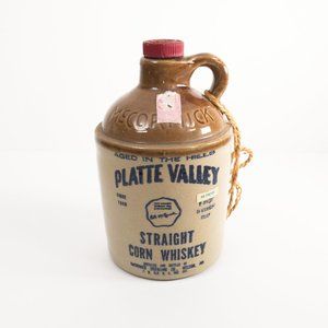 Vintage McCormick Platte Valley Corn Whiskey Earthenware Handle Jug Crock